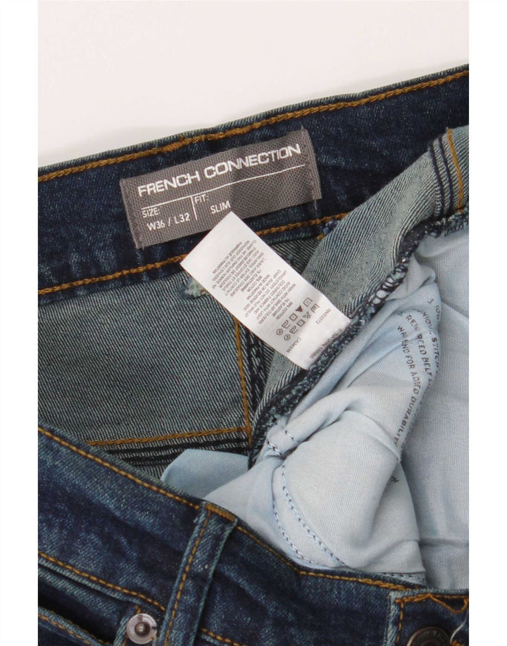 French Connection Jean Slim Homme W36 L32 Bleu Marine Coton