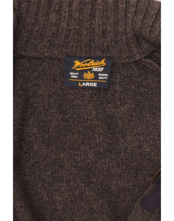 Woolrich Cardigan Graphique Pull Homme Grand Gris