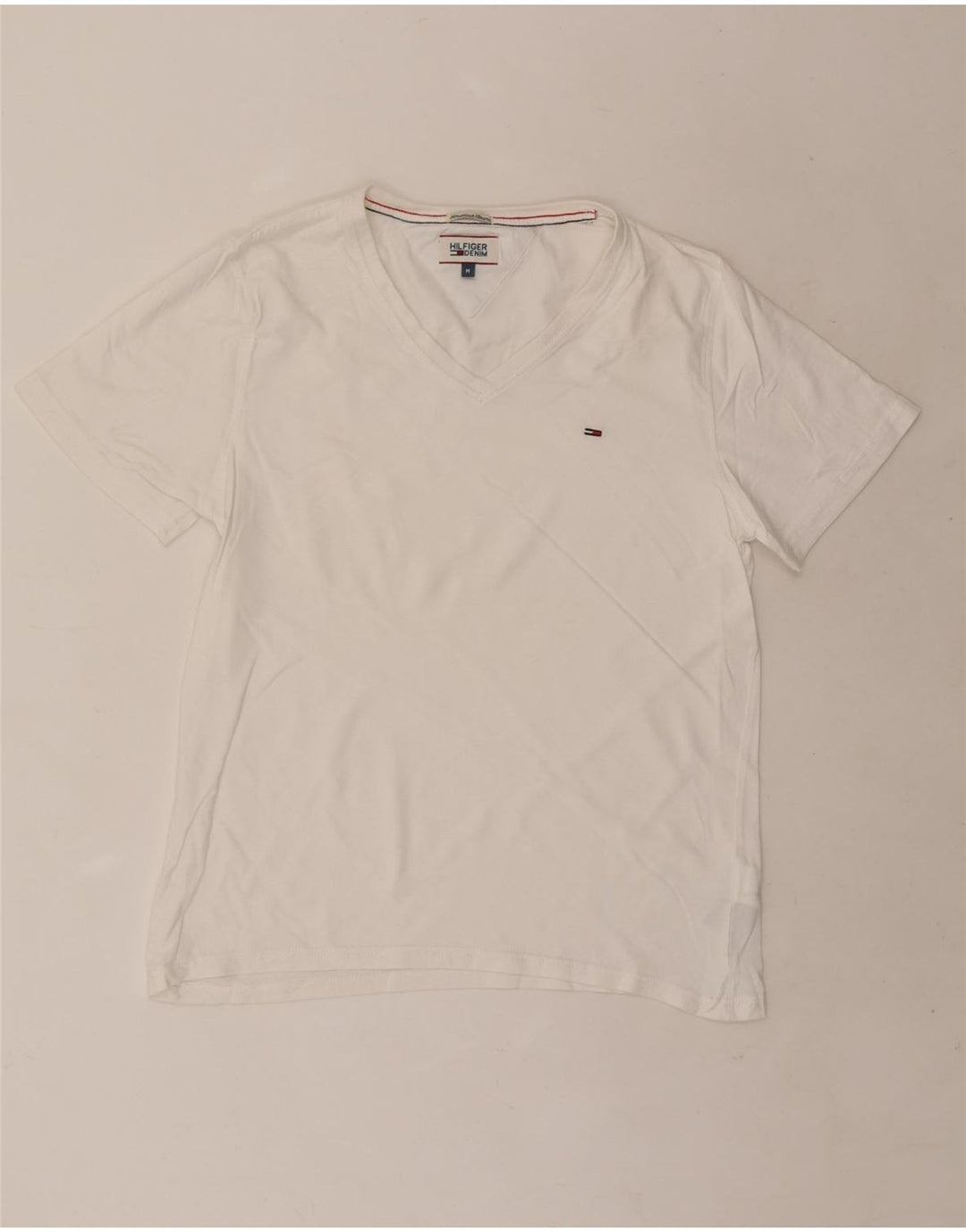 Tommy Hilfiger T-Shirt Homme Blanc Moyen Coton