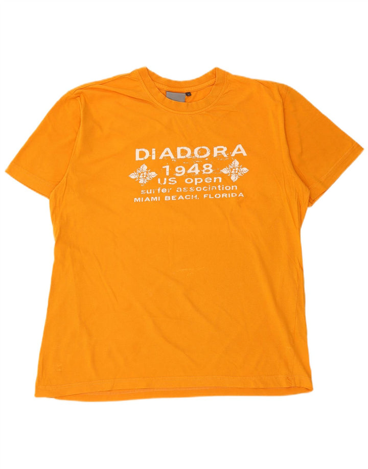 DIADORA T-Shirt Graphique Homme Grand Orange Coton