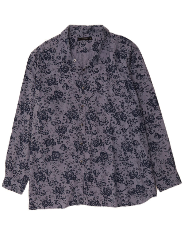 French Connection Chemise Homme 2XL Bleu Floral Coton