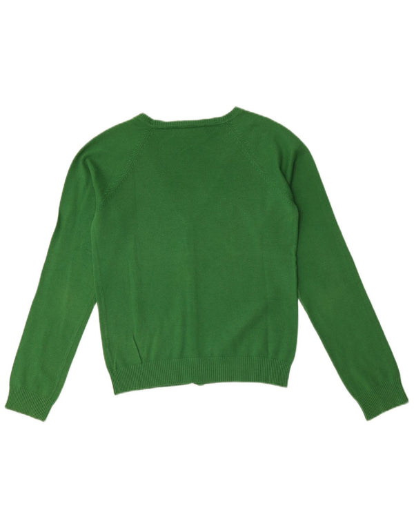 Zara Womens Crop Cardigan Sweater UK 12 Coton Vert Moyen