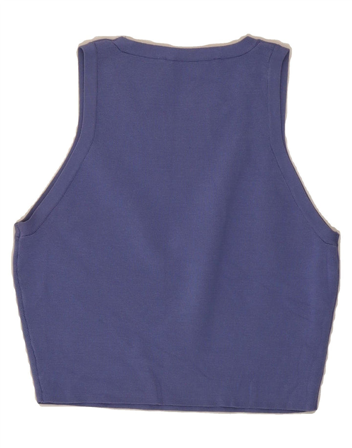 ZARA Womens Sleeveless Crop Top UK 12 Medium Purple Vintage Zara and Second-Hand Zara from Messina Hembry 