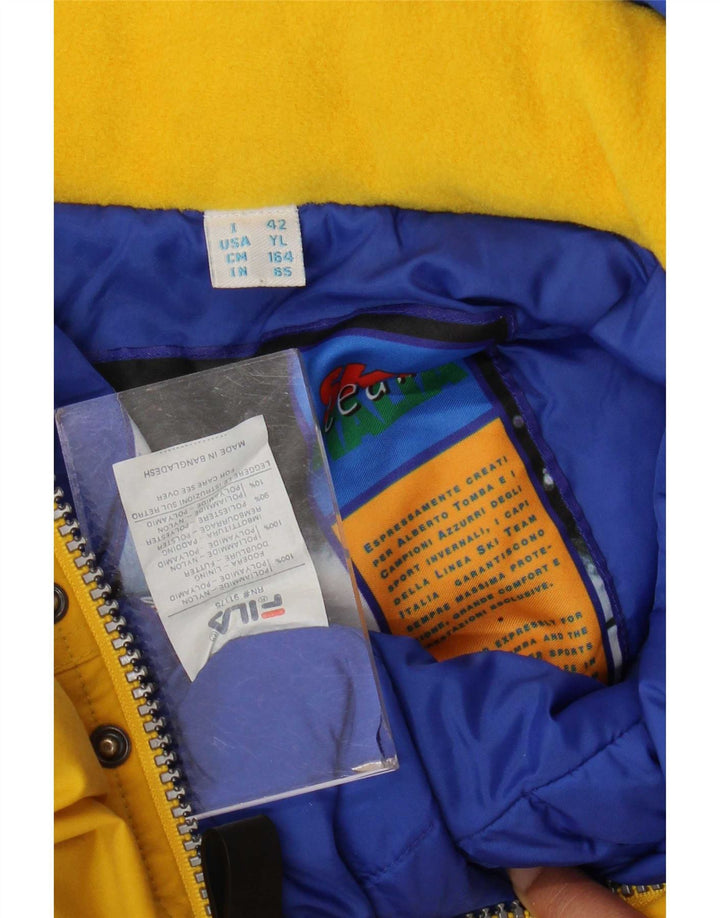 Fila Combinaison de Ski Garçon 13-14 ans Jaune Géométrique Polyamide