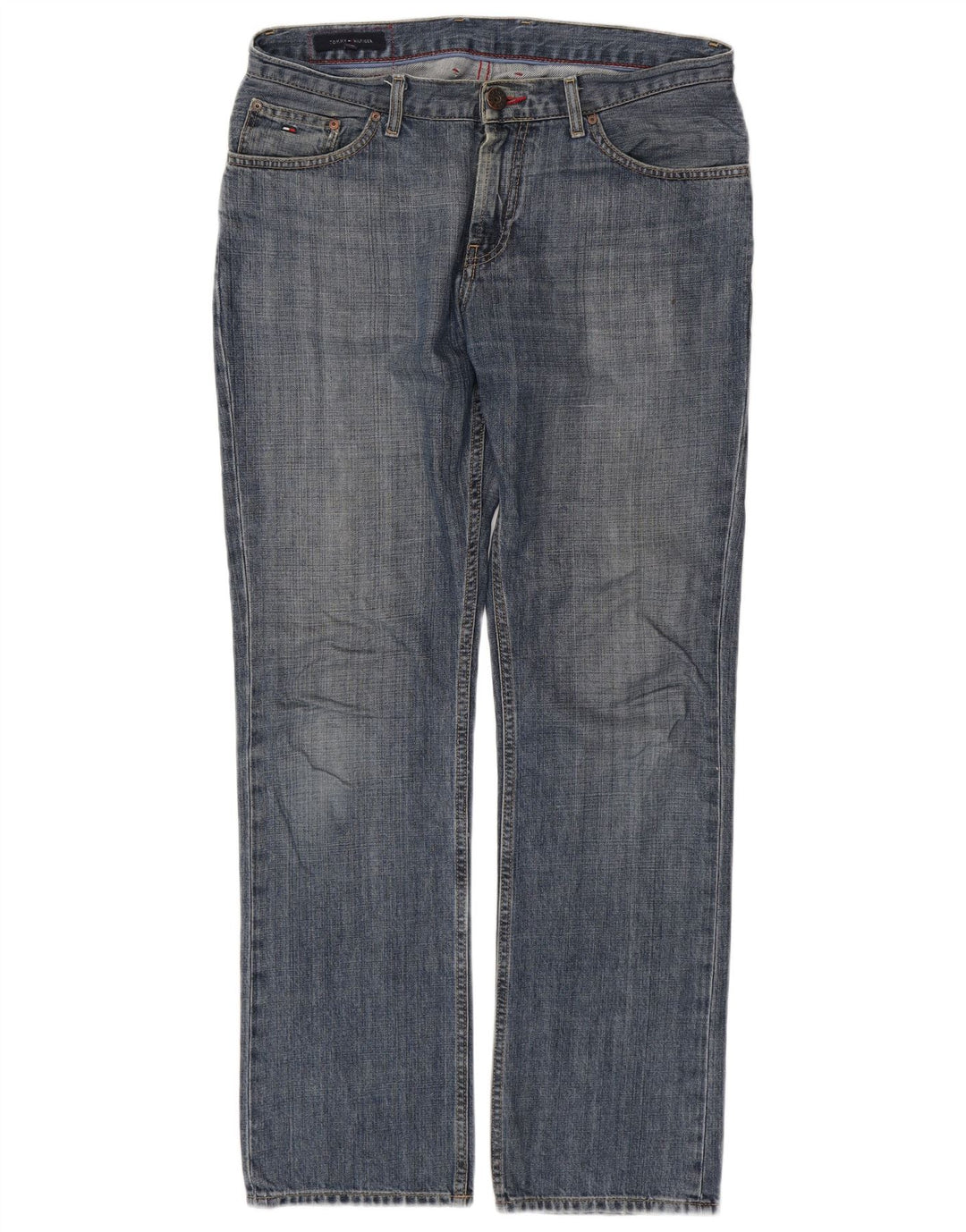 TOMMY HILFIGER Jean Droit Homme W33 L32 Bleu Coton