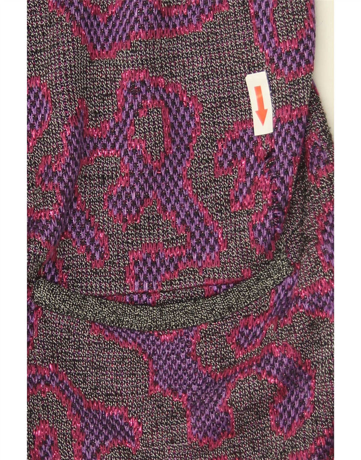 Di Bari Pull Cardigan à Motif Abstrait pour Femme IT 40 Petit Violet