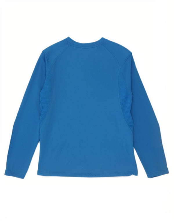 Adidas Haut de course à manches longues pour femme UK 14 Bleu moyen Polyester Sports