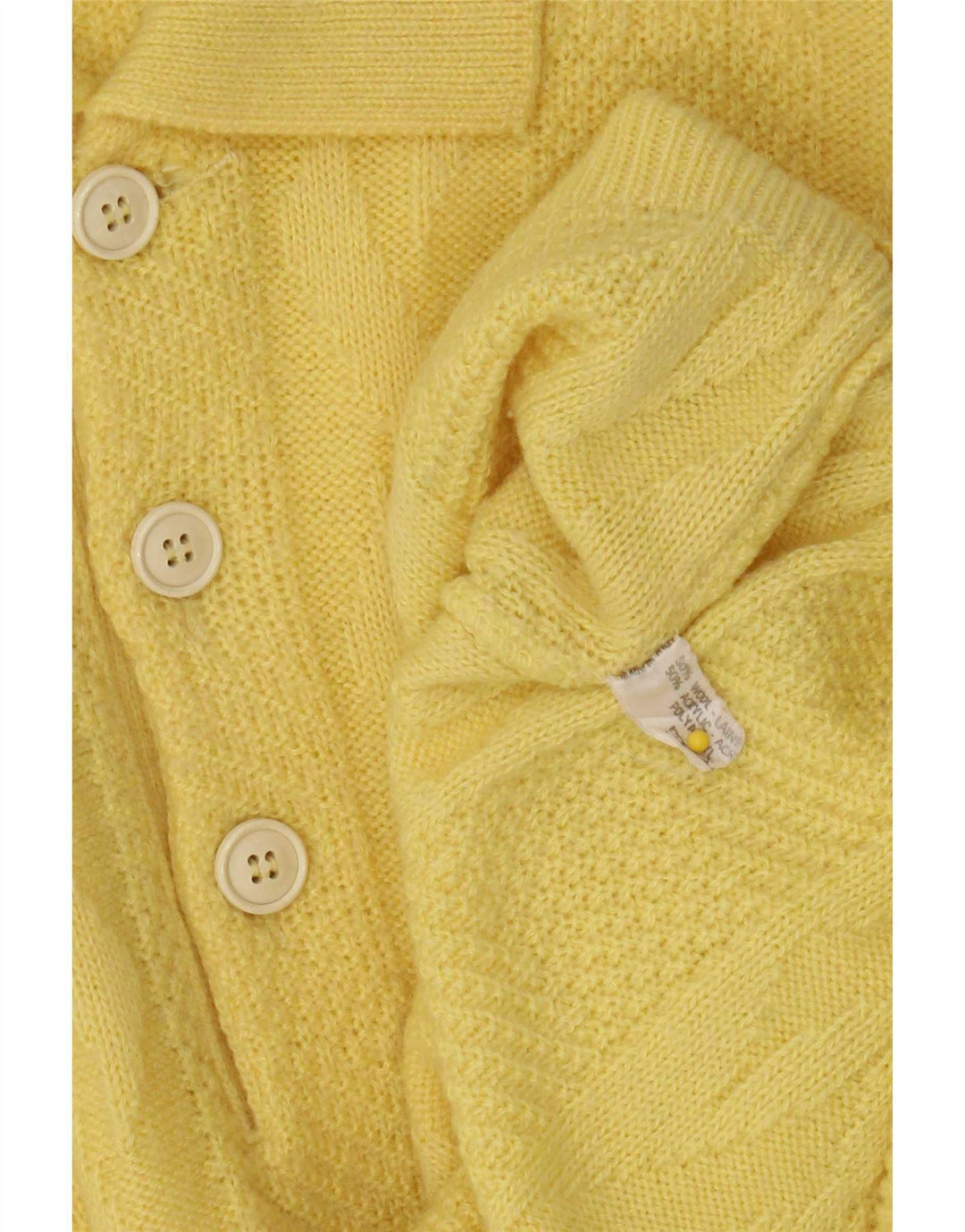 vintage Mens Polo Neck Jumper Pull Grande Laine Jaune