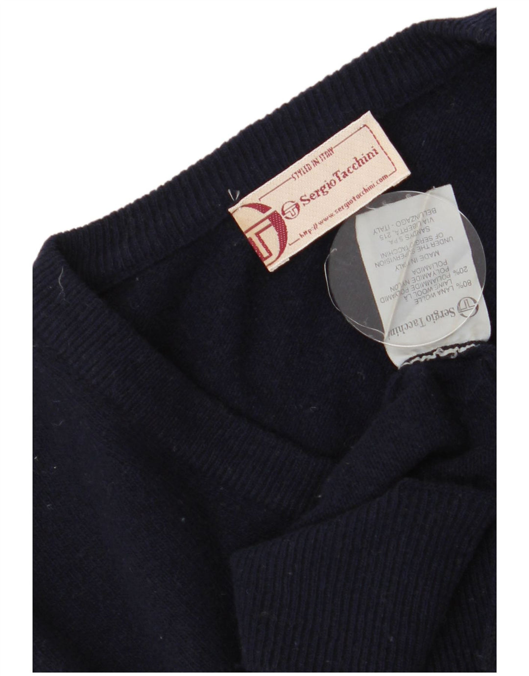 Sergio Tacchini Pull col V pour homme 2XL Bleu marine Laine