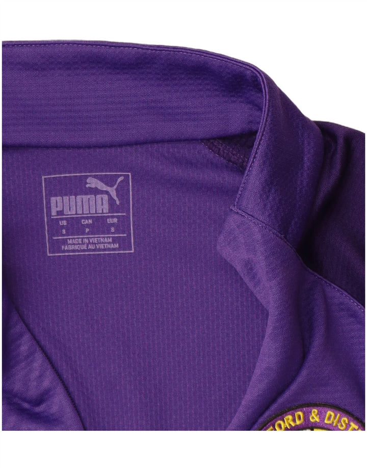 PUMA Haut de survêtement pour homme avec col zippé et motif géométrique Violet Taille S