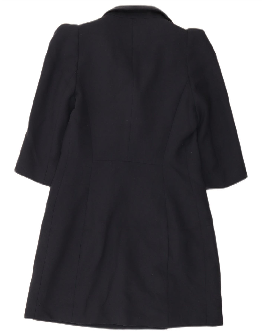 Zara Veste blazer longue à double boutonnage pour femme UK 12 Bleu marine moyen