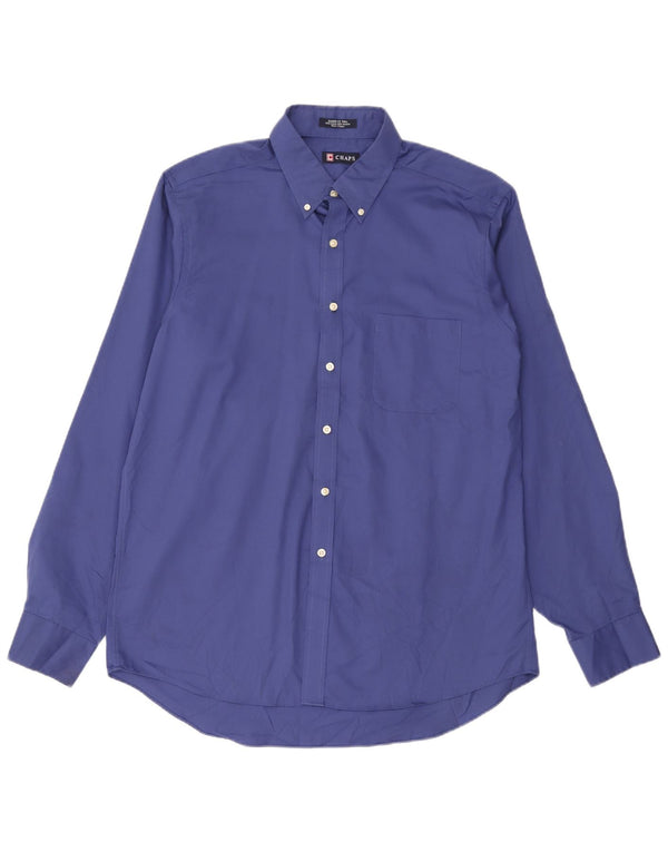 Chaps Chemise Homme Taille 16 1/2 Grand Coton Bleu