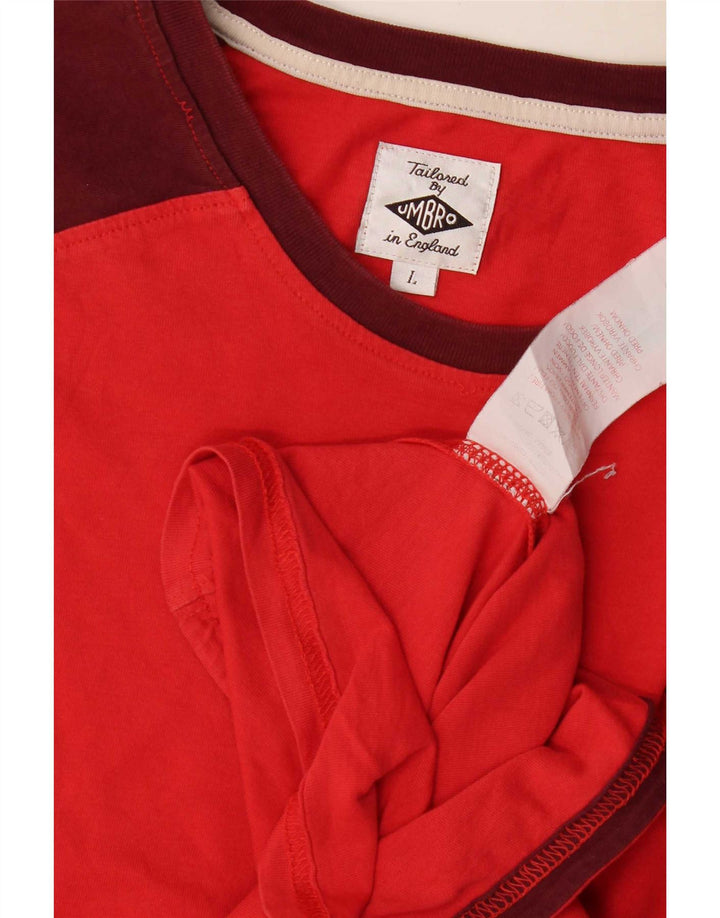 Umbro T-Shirt Homme Large Rouge Colourblock
