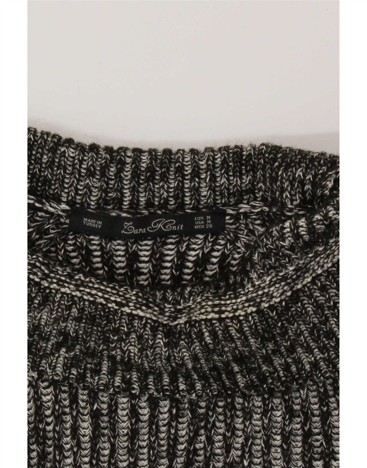 Zara Pull long à col roulé pour femme UK 14 Gris moyen moucheté
