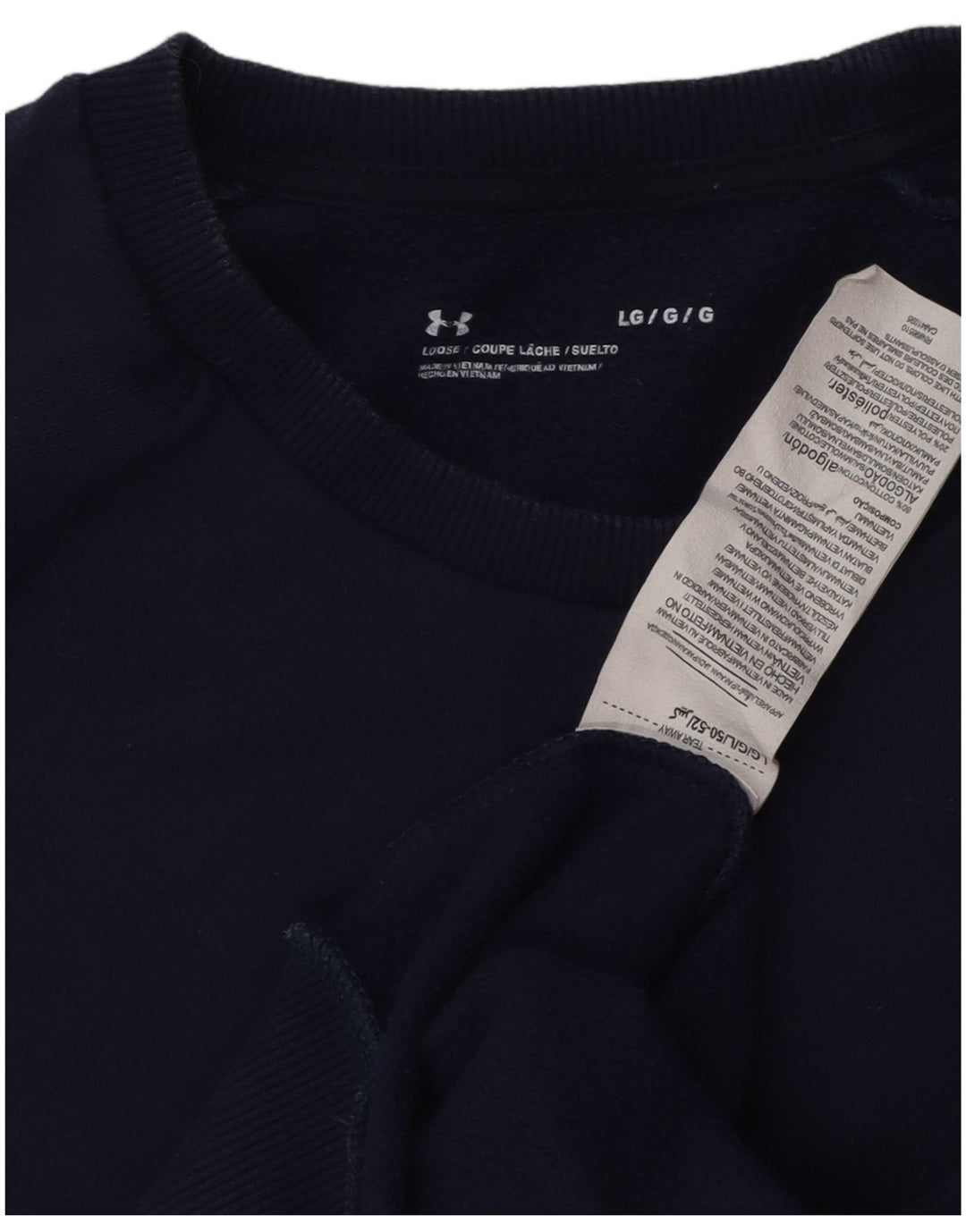 Under Armour Sweat-shirt pour homme en coton bleu marine Taille L