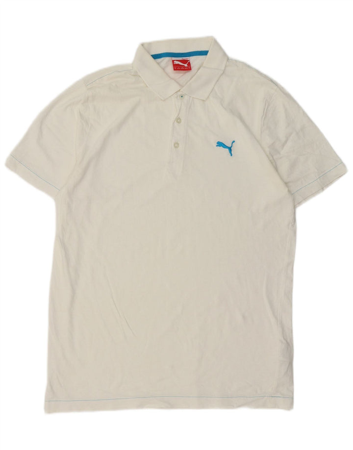 PUMA Polo Homme Blanc Moyen Coton