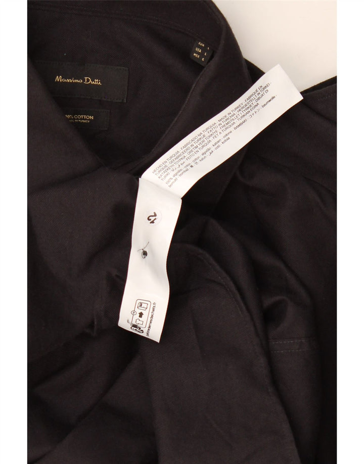 Massimo Dutti Chemise Homme Large Noir Coton