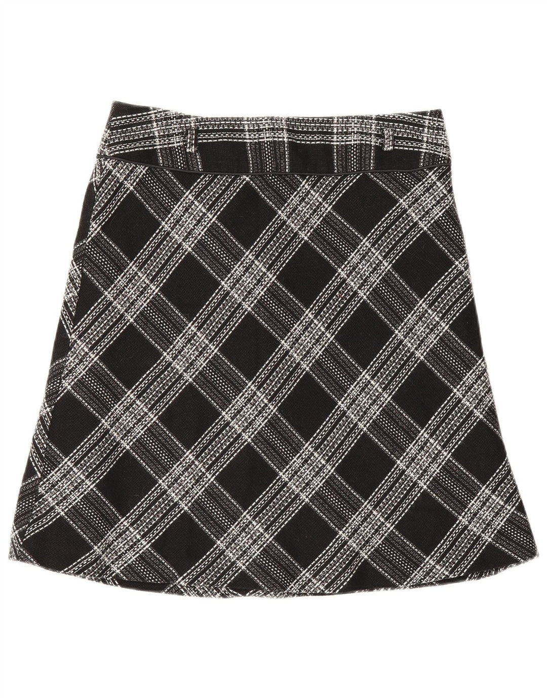Bay Jupe trapèze pour femme UK 12 Medium W30 Acrylique à carreaux noirs