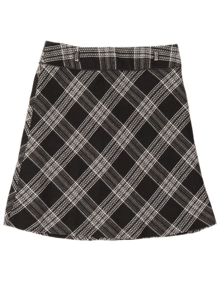 Bay Jupe trapèze pour femme UK 12 Medium W30 Acrylique à carreaux noirs