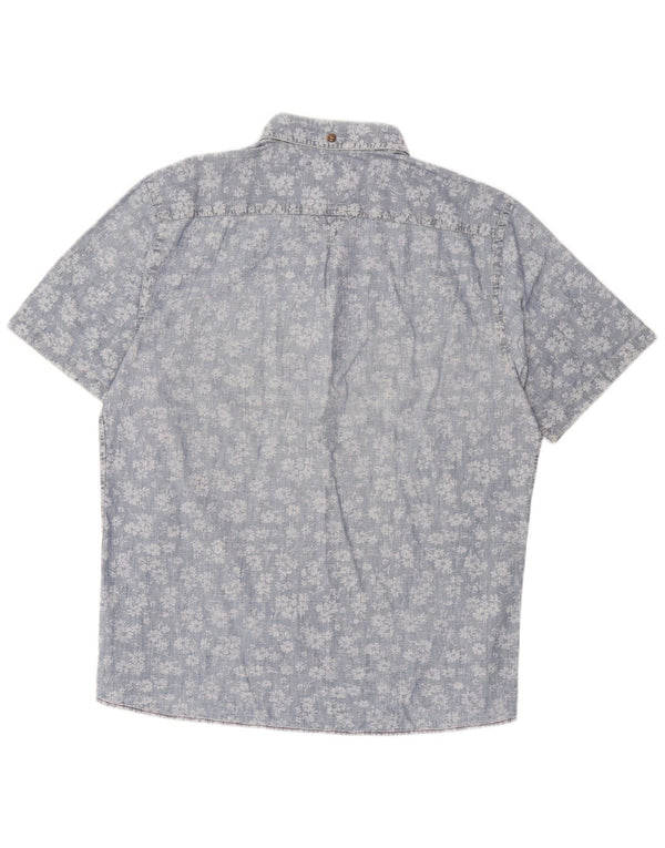 Marlboro Classics Chemise pull à manches courtes pour homme Coupe ajustée 2XL Bleu floral