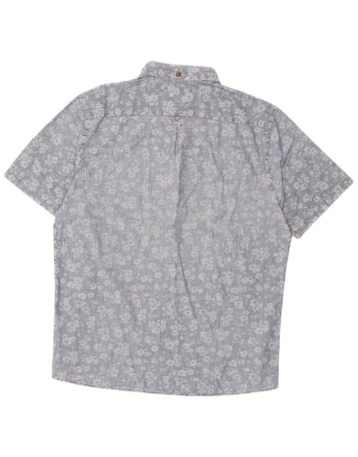 Marlboro Classics Chemise pull à manches courtes pour homme Coupe ajustée 2XL Bleu floral
