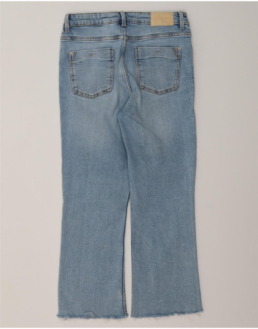 ZARA Femme Crop Bootcut Jeans EU 40 Medium W30 L25 Bleu Coton