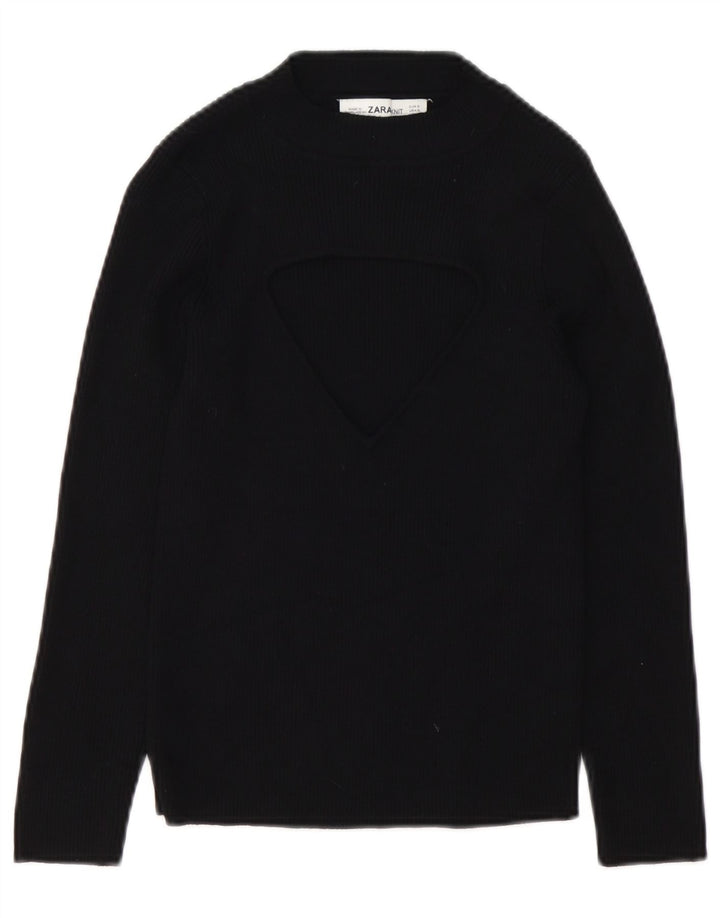 Zara Pull ras du cou pour femme UK 10 Petit Noir