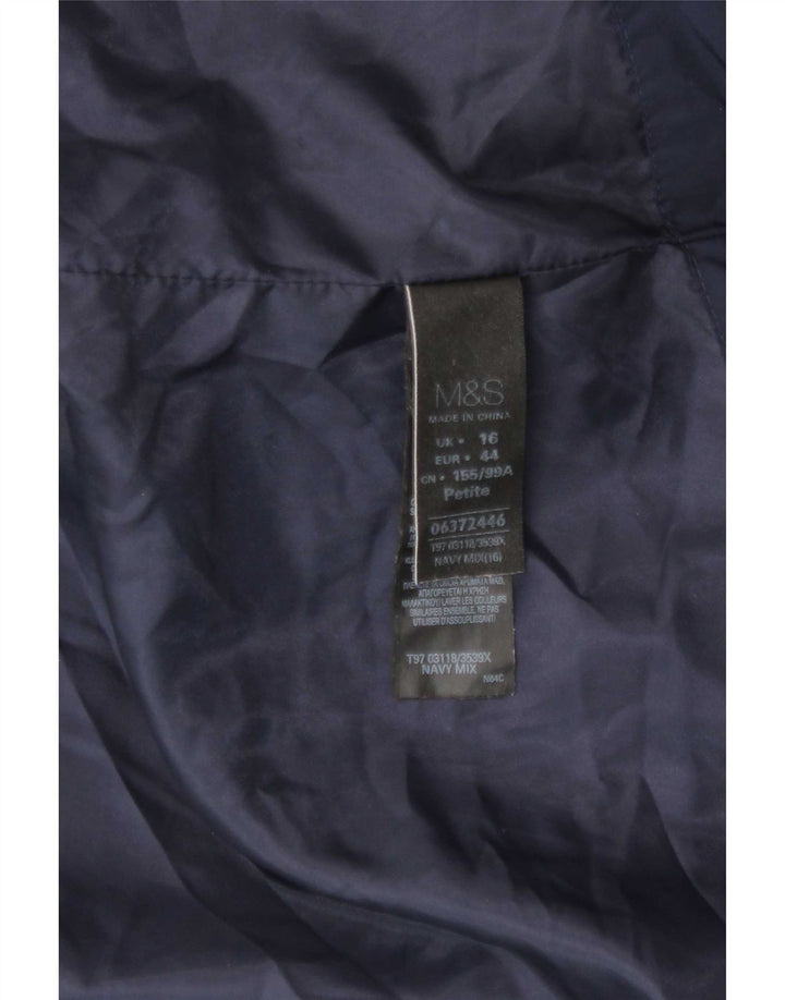 Marks & Spencer Veste matelassée pour femme UK 16 Large Bleu Marine Polyester
