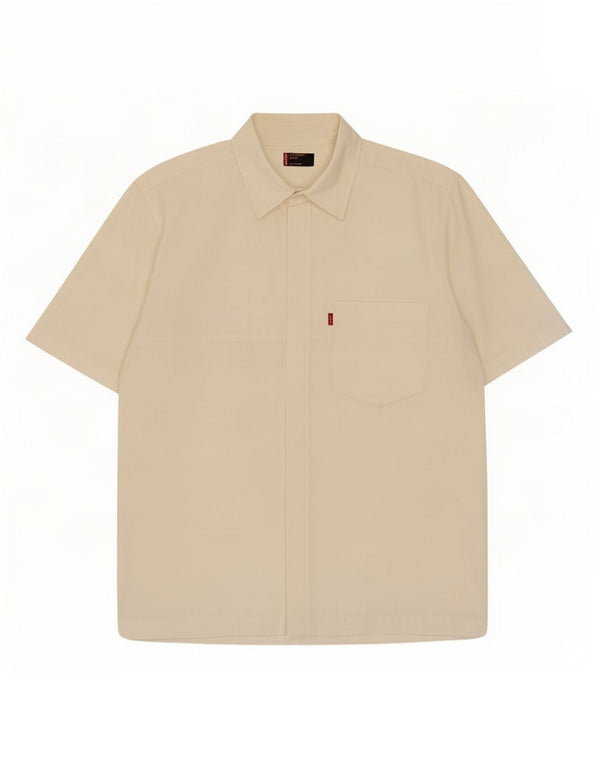 Levi's Chemise à Manches Courtes Homme Blanc Cassé Large Coton