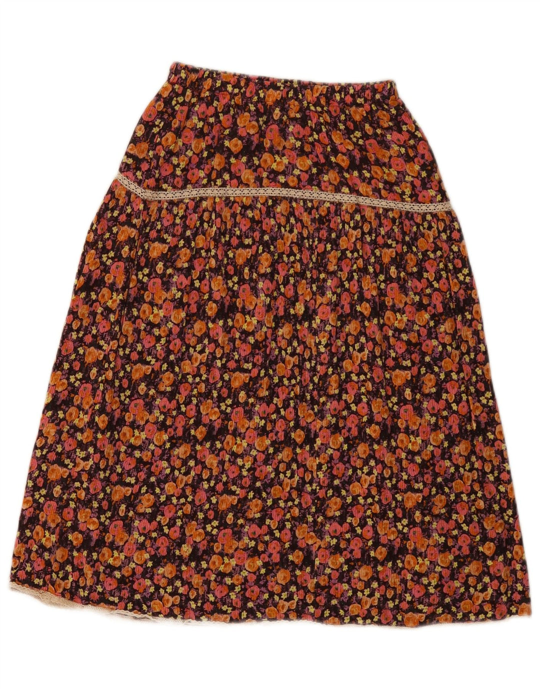Jupe trapèze fille ZARA 11-12 ans W20 Viscose florale marron