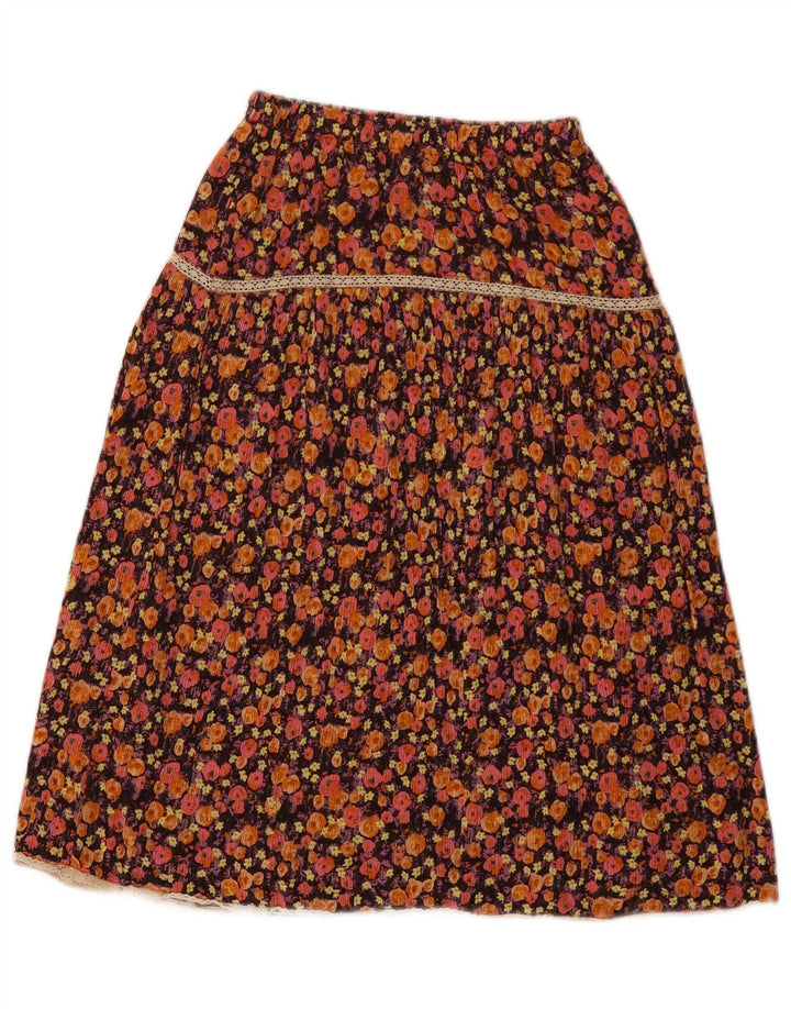 Jupe trapèze fille ZARA 11-12 ans W20 Viscose florale marron
