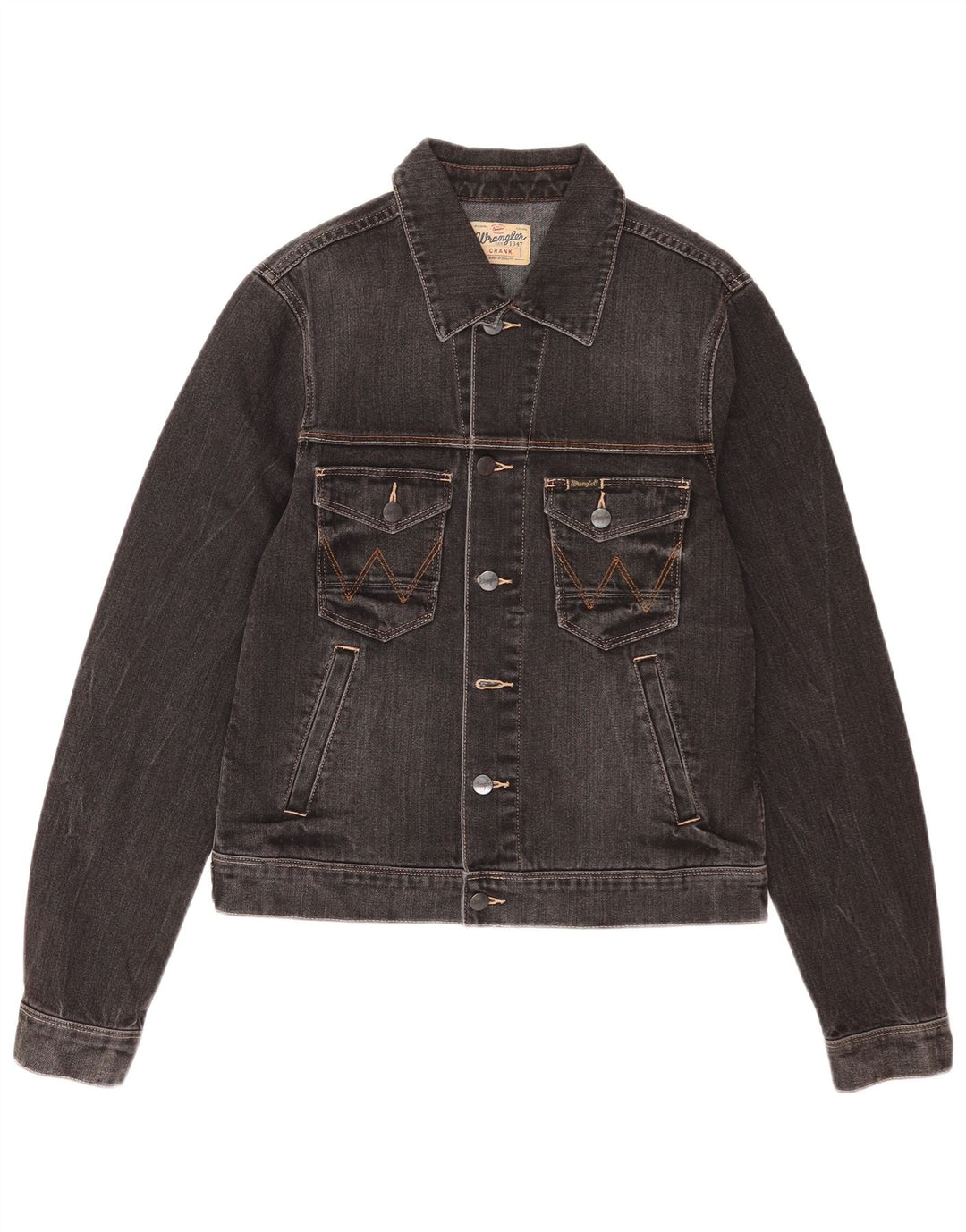 Wrangler Veste en jean Crank pour homme UK 36 Petit Noir