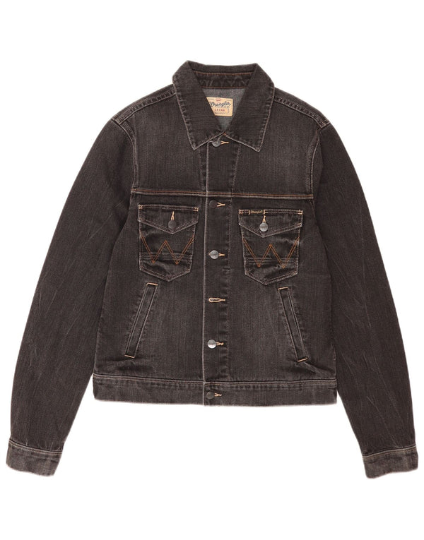 Wrangler Mens Crank Denim Jacket UK 36 Small Black