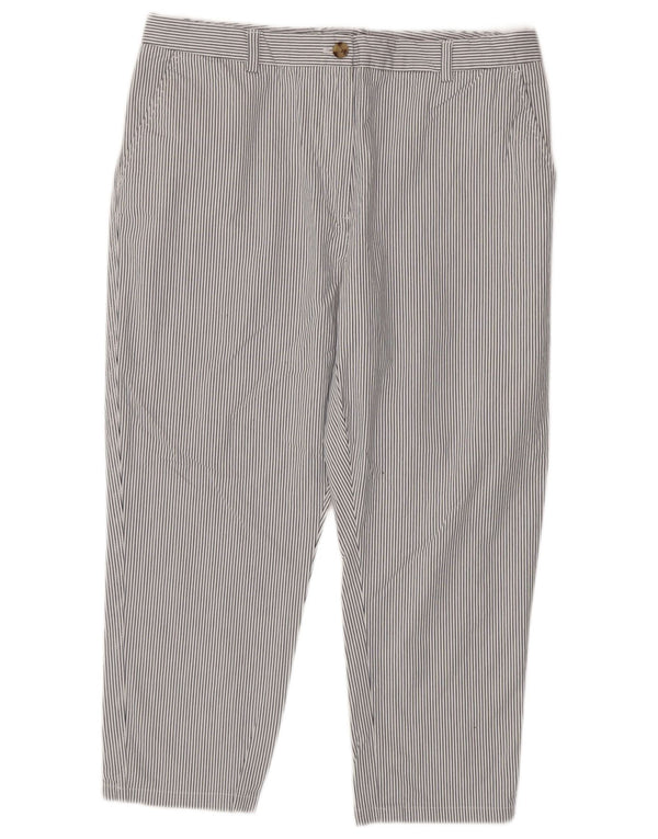 Marks & Spencer Pantalon court slim pour femme UK 18 XL W34 L24 Blanc rayé