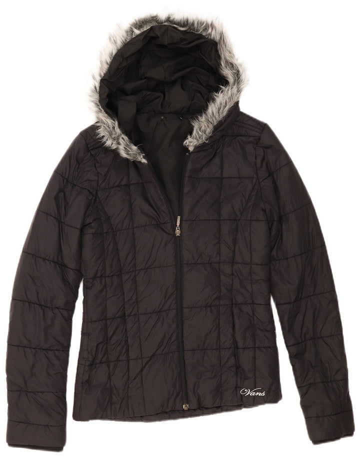 Vans Veste rembourrée à capuche pour femme UK 10 Small Noir