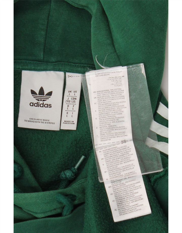 Adidas Pull à capuche pour homme Grand coton vert