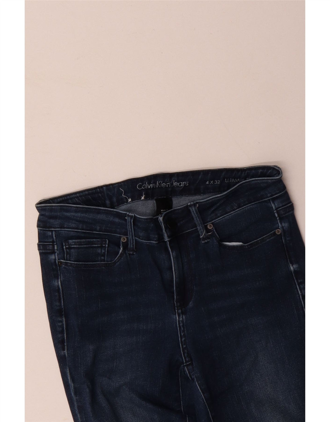 CALVIN KLEIN Jean Skinny Femme W32 L32 Bleu Coton