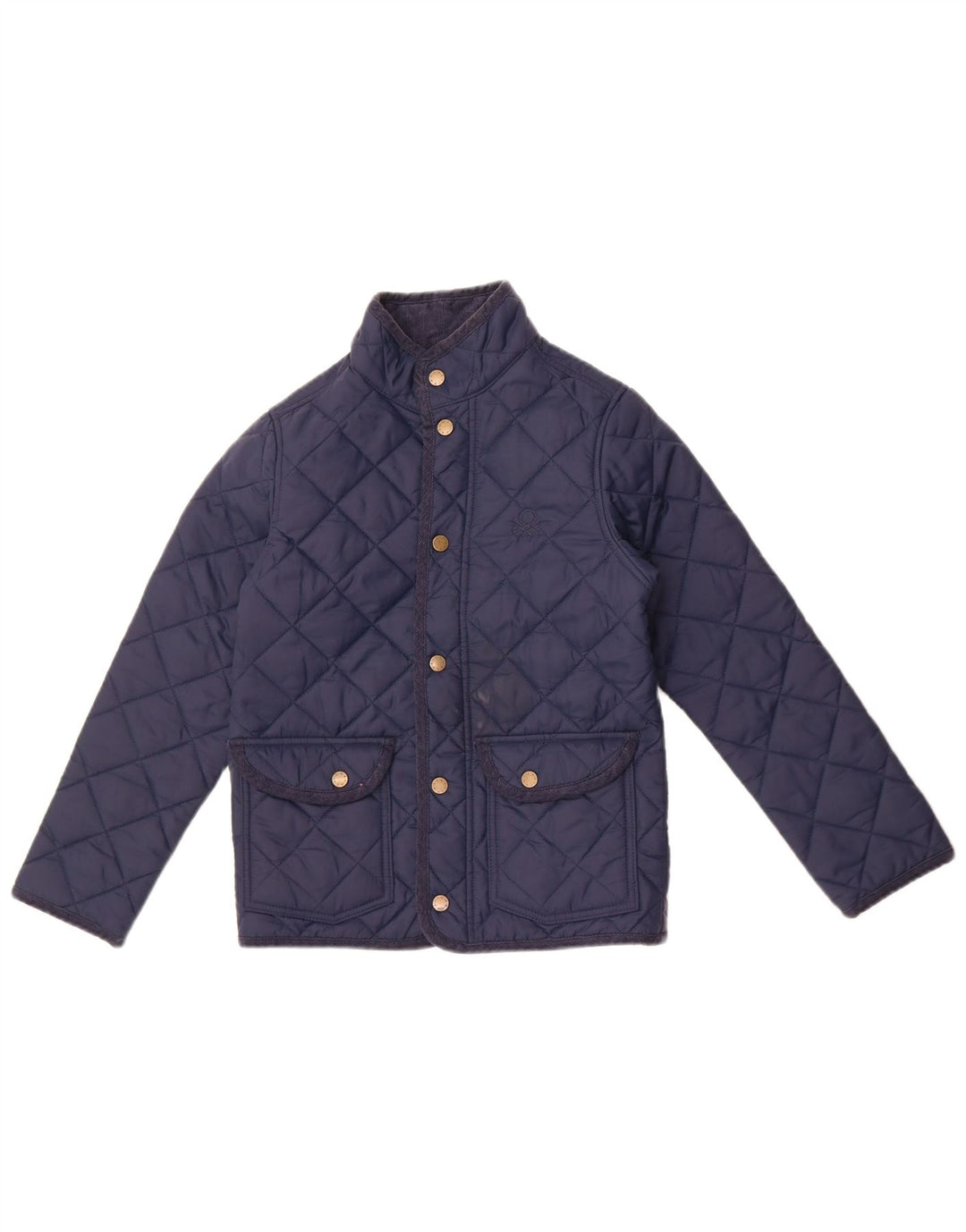 Benetton Veste matelassée pour femme UK 10 Small Bleu marine