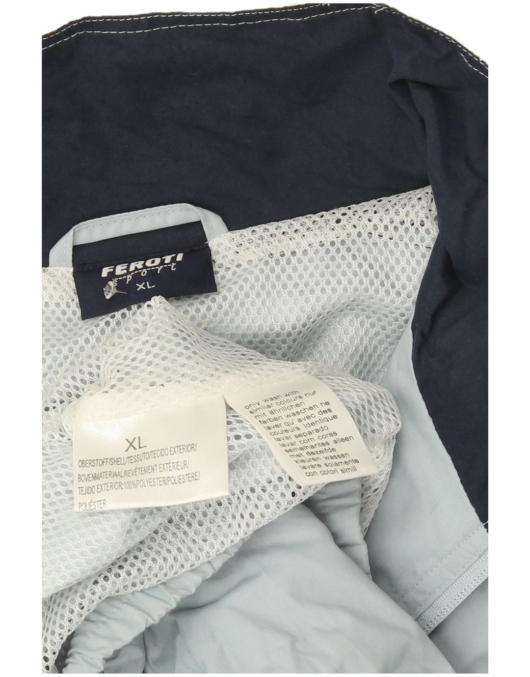 Feroti Veste coupe-vent pour homme UK 42 XL Bleu Colorblock Polyester