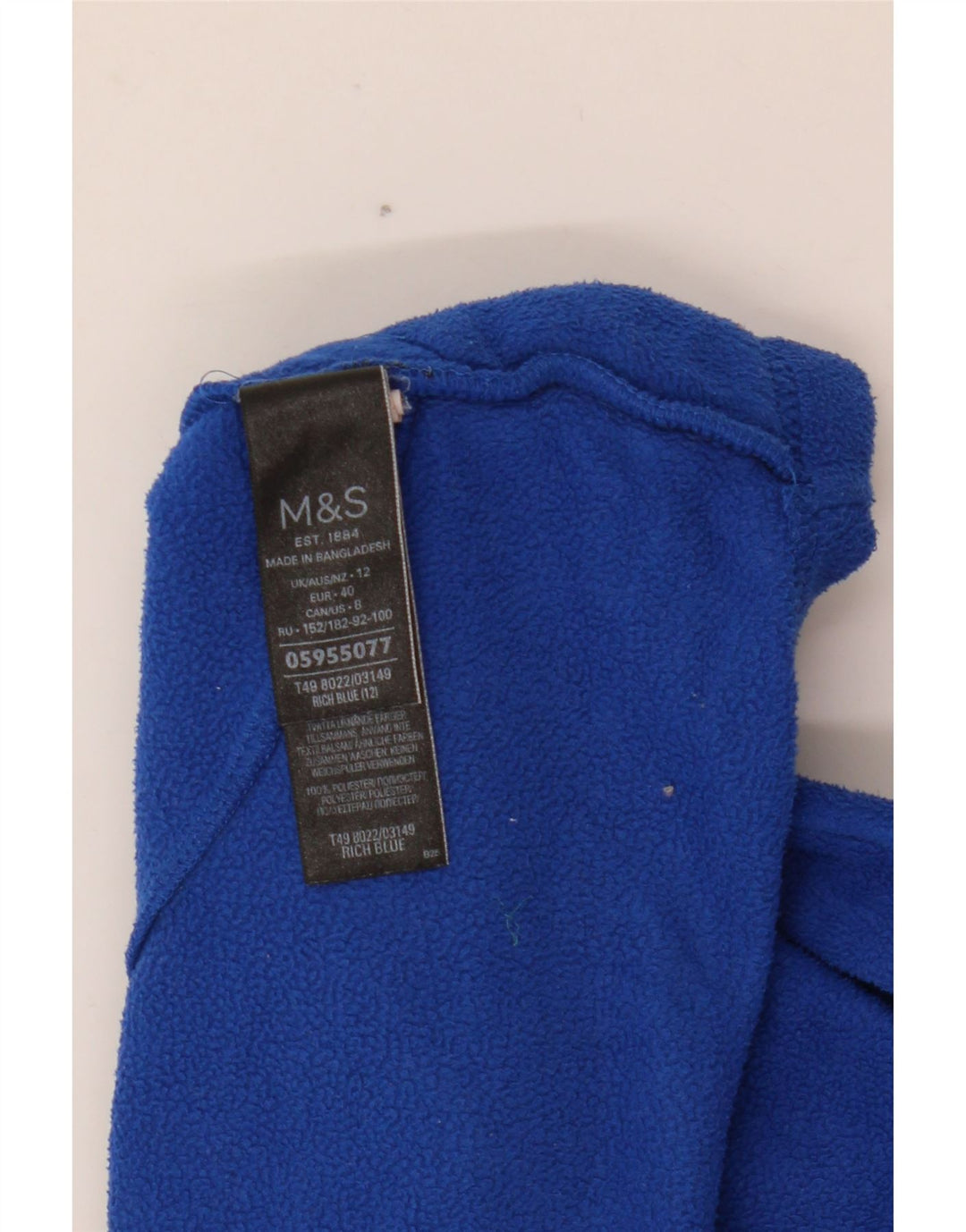 Marks & Spencer Veste polaire pour femme UK 12 Bleu moyen Polyester