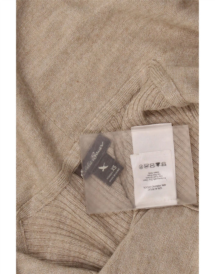 EDDIE BAUER Pull Cardigan Ouvert pour Femme UK 6 XS Acrylique Beige