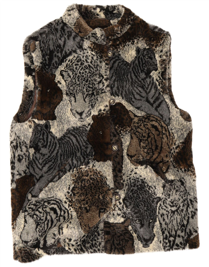 gilet surdimensionné femme vintage EU 42 Grand imprimé animal multicolore