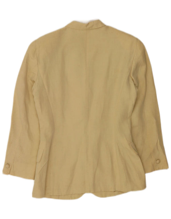 Max&Co. Veste Blazer 4 Boutons Femme UK 14 Soie Jaune Moyen