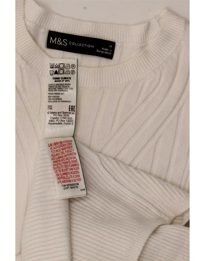 Marks & Spencer Pull col bateau pour femme UK 12 Blanc moyen