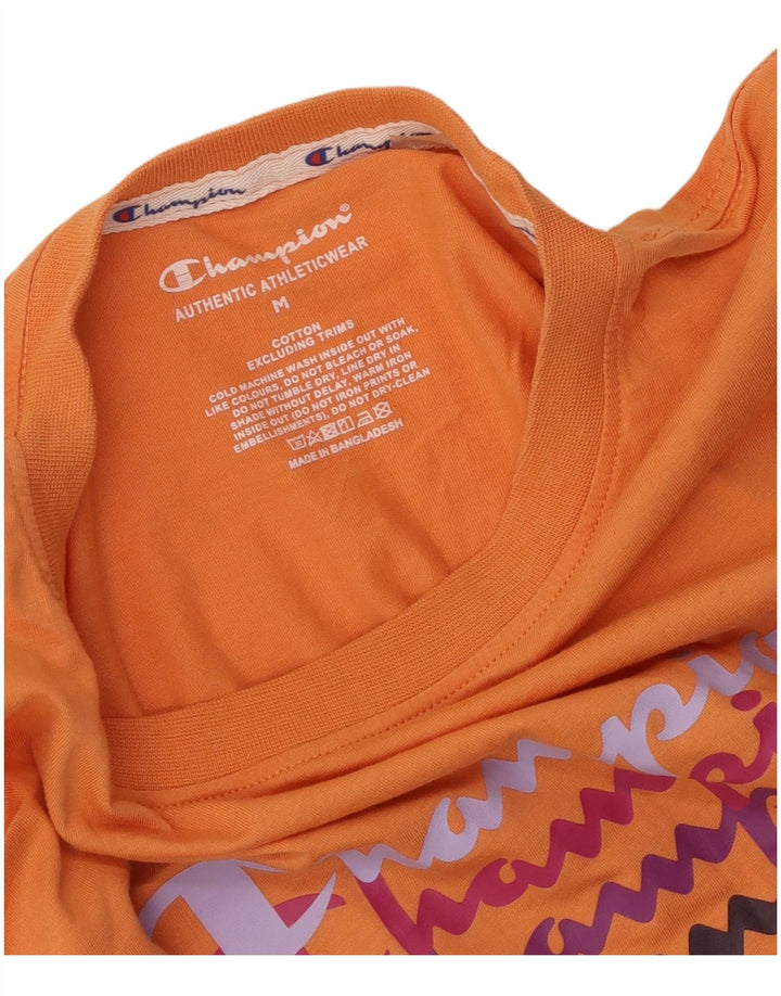 Champion T-Shirt Graphique Femme UK 12 Coton Orange Moyen