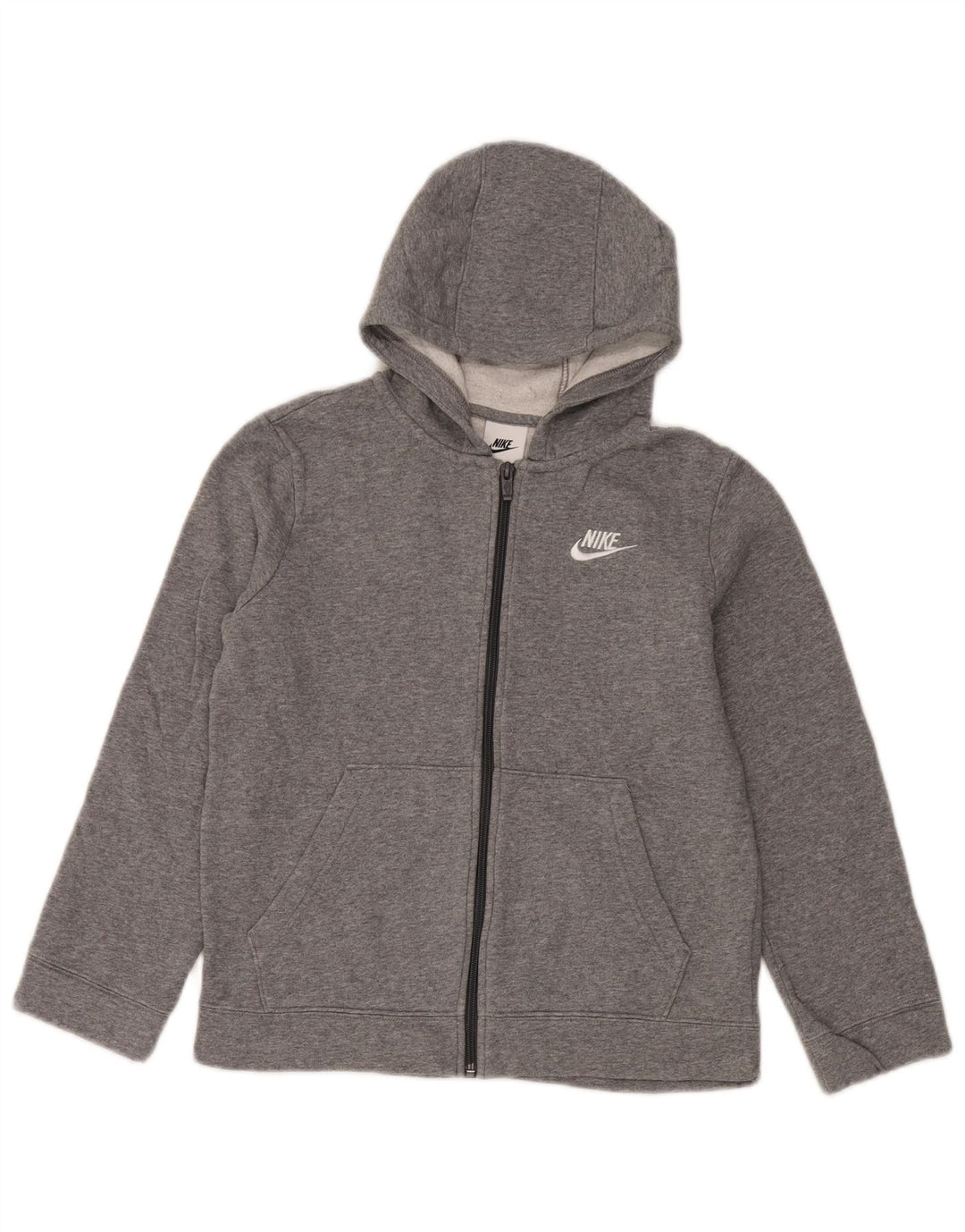 Nike Garçon Zip Sweat à capuche 10-11 ans Gris moyen Coton