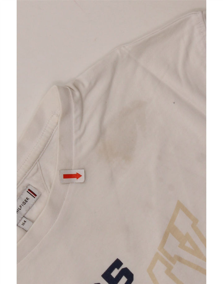 TOMMY HILFIGER T-Shirt Court Graphique Fille 13-14 Ans Blanc