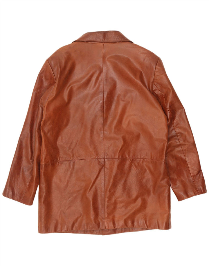 veste en cuir homme vintage UK 44 2XL Marron
