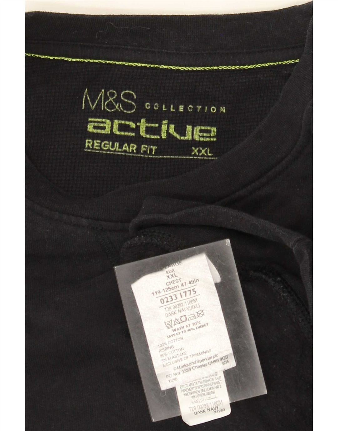 Marks & Spencer Sweat-shirt coupe classique pour homme en coton bleu marine 2XL