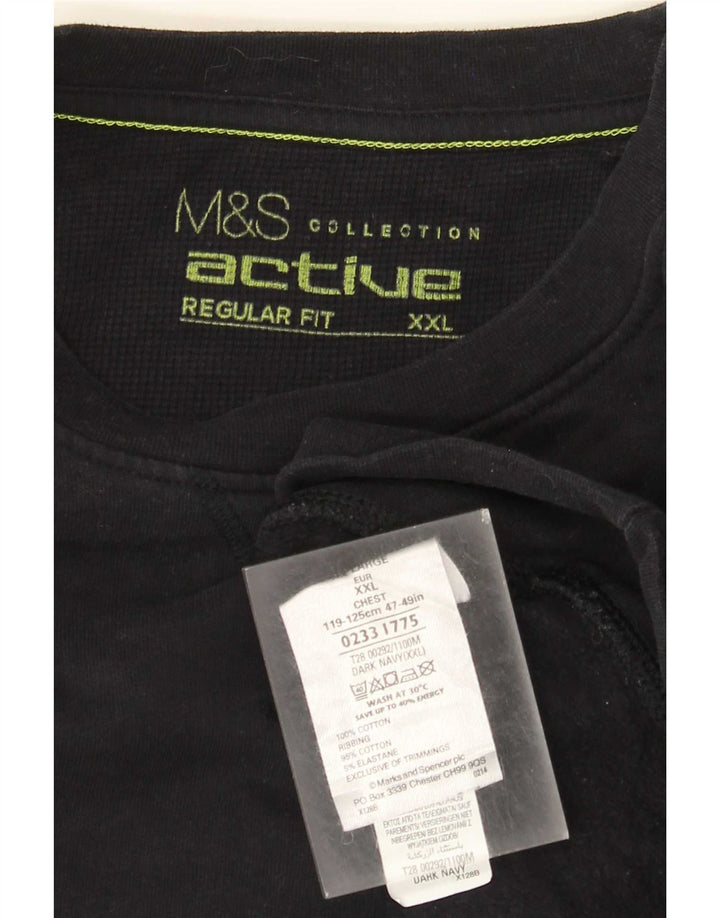 Marks & Spencer Sweat-shirt coupe classique pour homme en coton bleu marine 2XL